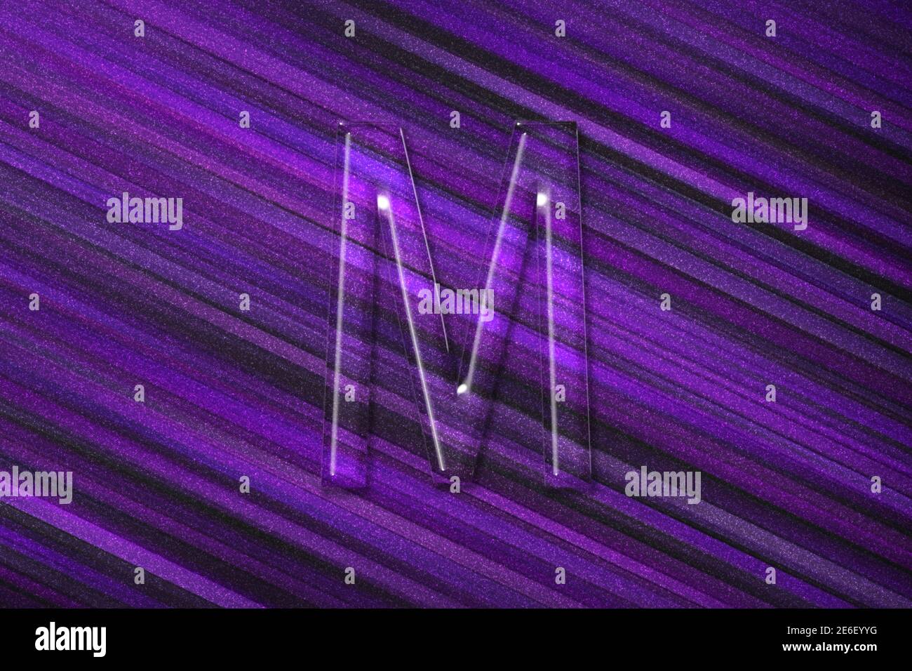 Mu sign. Mu letter, Greek alphabet Symbol, violet background Stock Photo