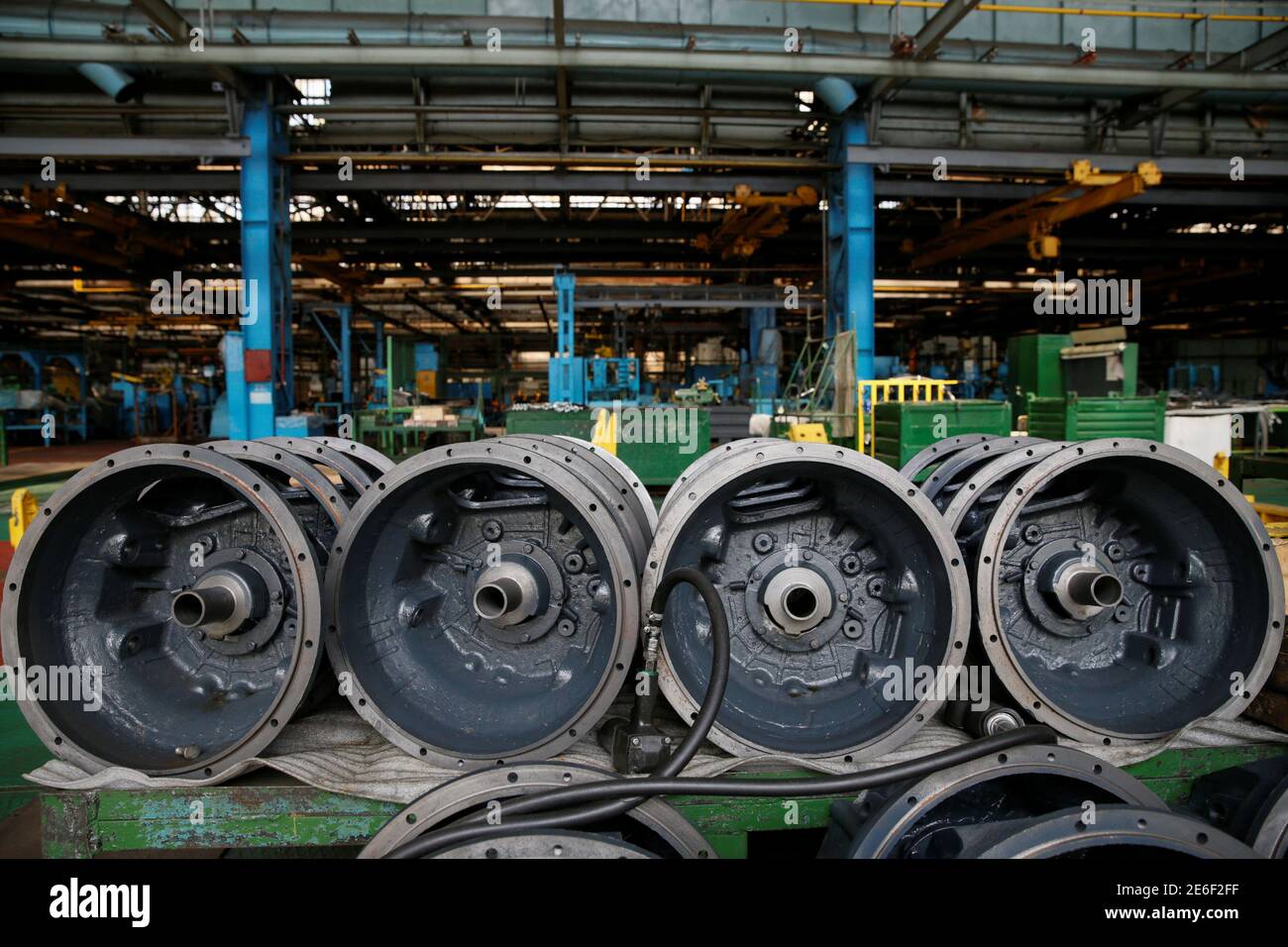 Tractor parts are seen at the Kharkiv tractor plant (HTZ) in Kharkiv,  Ukraine, June 23, 2016. REUTERS/Valentyn Ogirenko Stock Photo - Alamy