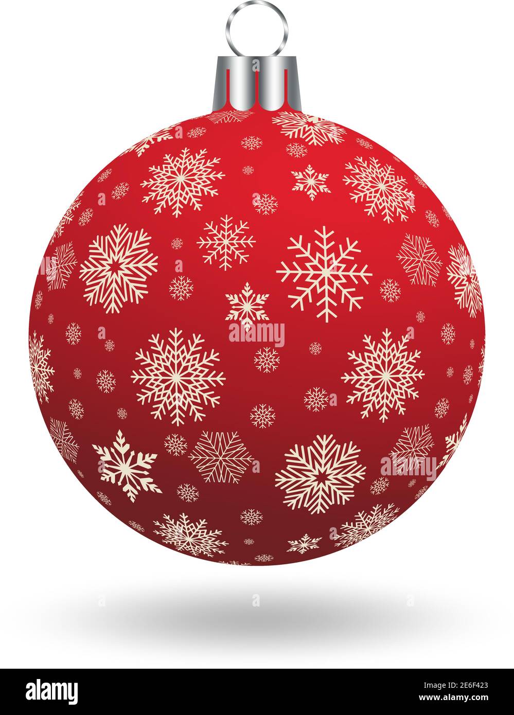Red Christmas ornament or ball vector with snowflakes on isolated white  background.Silver hanger with red christmas ball Stock Vector Image \u0026 Art -  Alamy, image size:999x1390
