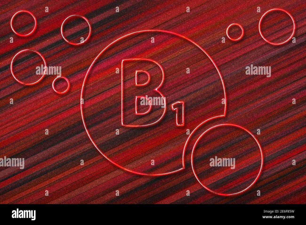 Vitamin B1 health Symbol, vitamin Concept, Thiamine, cells change