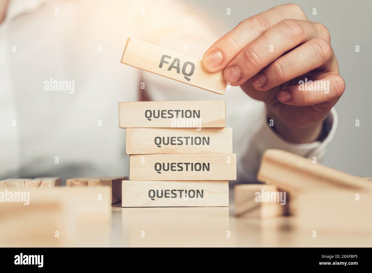 Concept FAQ on the main issues on the topic of psychology. Stock Photo