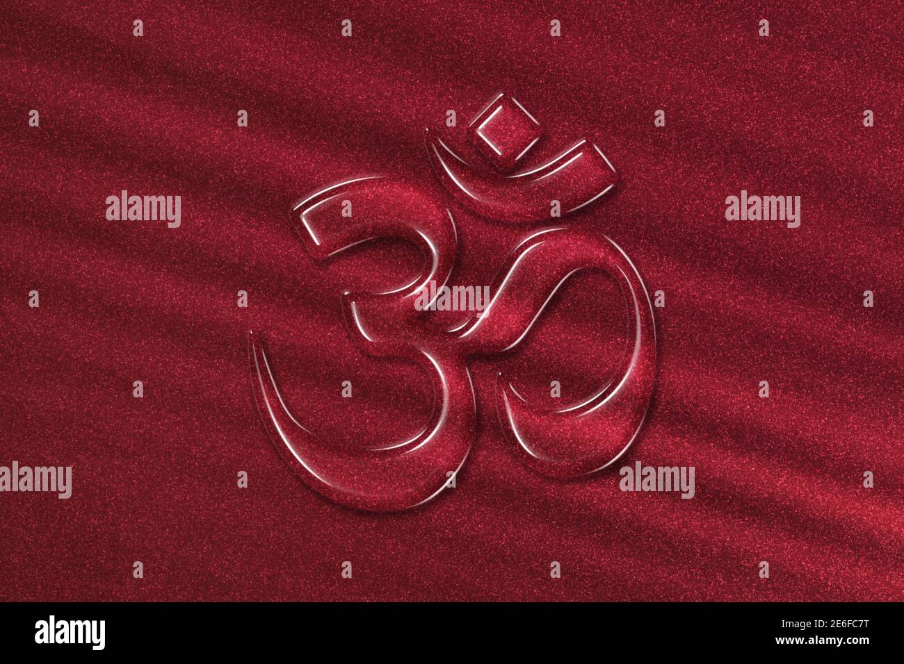 Om Aum Symbol Red Background High Resolution Stock Photography And Images Alamy