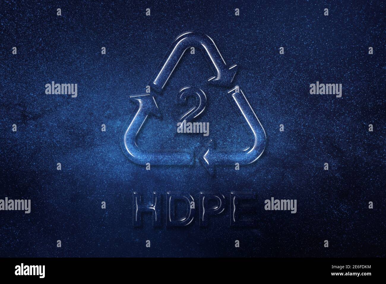HDPE, Plastic recycling symbol HDPE 2, space background Stock Photo Alamy