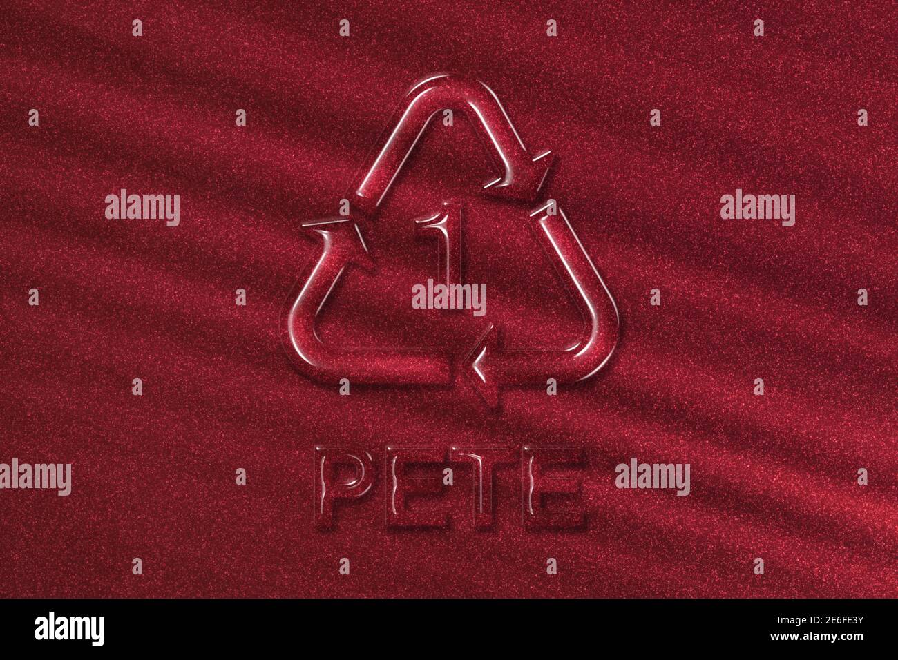 PETE, Plastic recycling symbol PET 1, red background Stock Photo Alamy