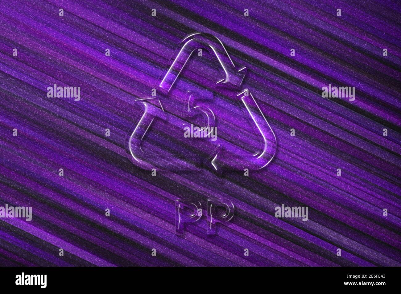 PP, Plastic recycling symbol PP 5, violet background Stock Photo Alamy