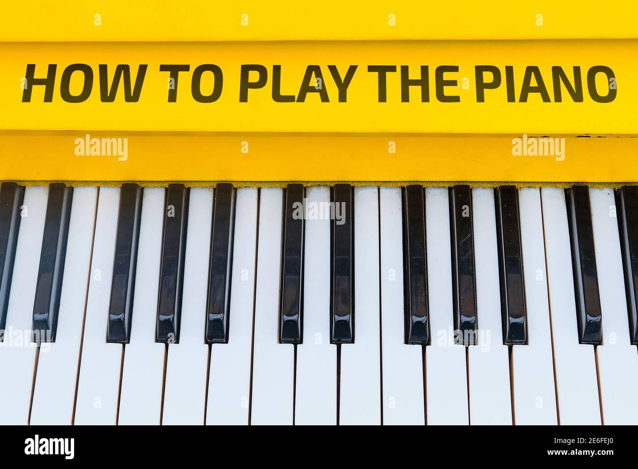 Concept FAQ on the main issues on the topic of play the piano. Stock Photo