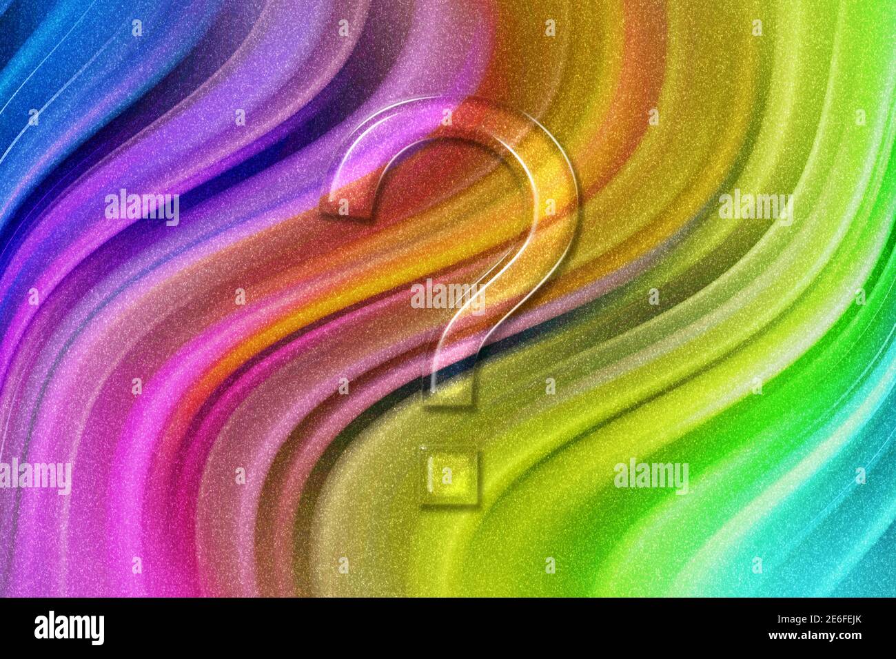 Question mark Symbol, question mark, rainbow glitter background Stock
