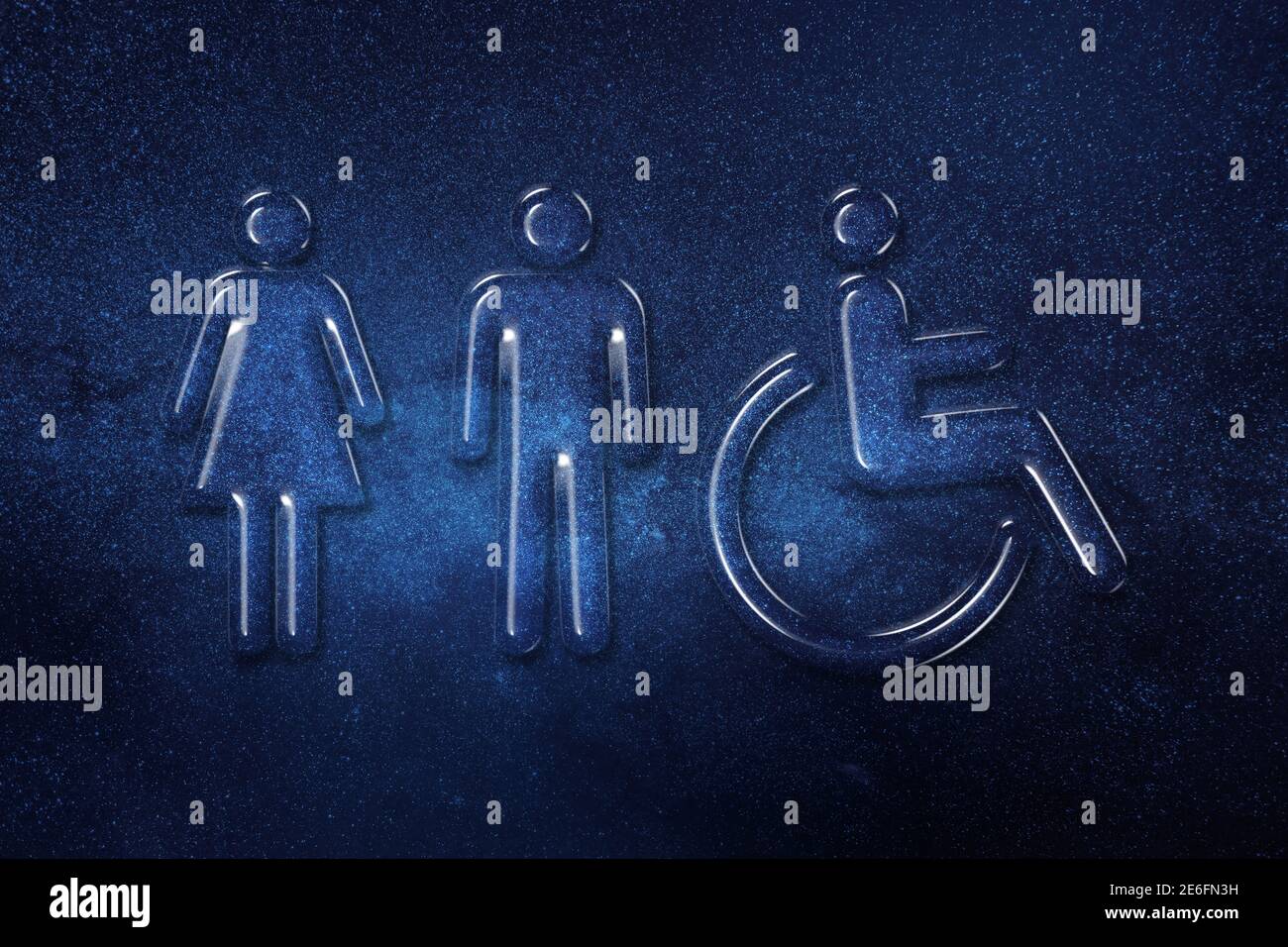 Male, Female, Handicap toilet sign, restroom sign, space background ...