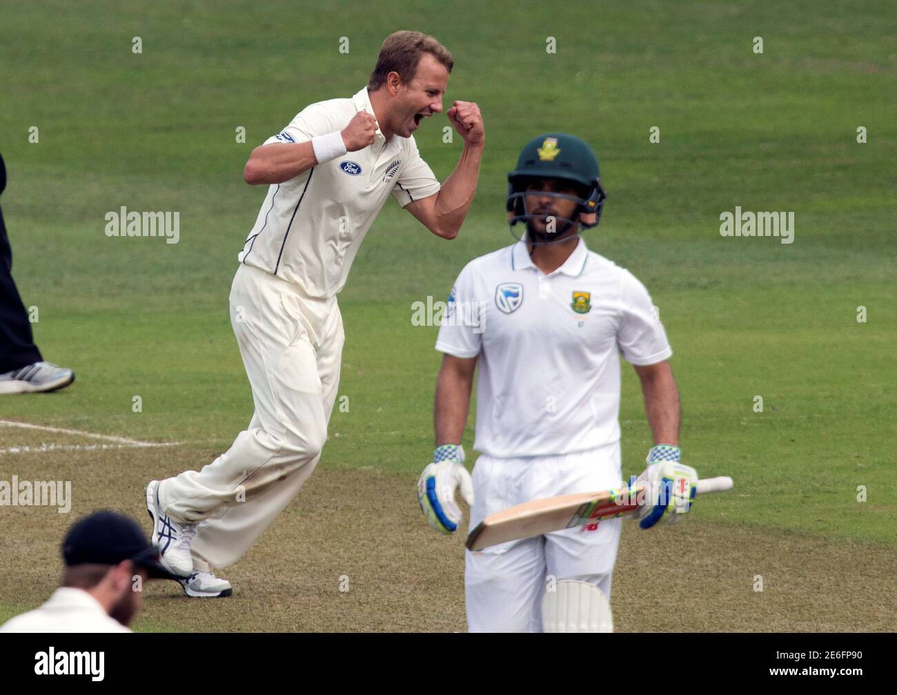 New Zealnd S Neil Wagner Celebrates The Wicket Of South Africa S Jp Duminy During Their First Cricket Test Match In Durban South Africa August 19 2016 Reuters Rogan Ward Stock Photo Alamy