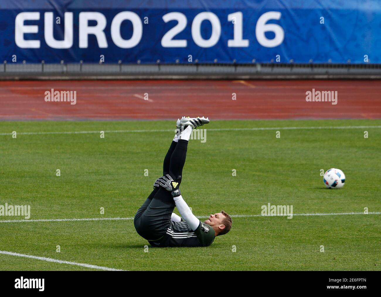 Football Soccer Euro16 Germany Training Stade Camille Fournier Evian Les Bains 08 6 16 Germany S Goalkeeper Manuel Neuer Reuters Denis Balibouse Stock Photo Alamy