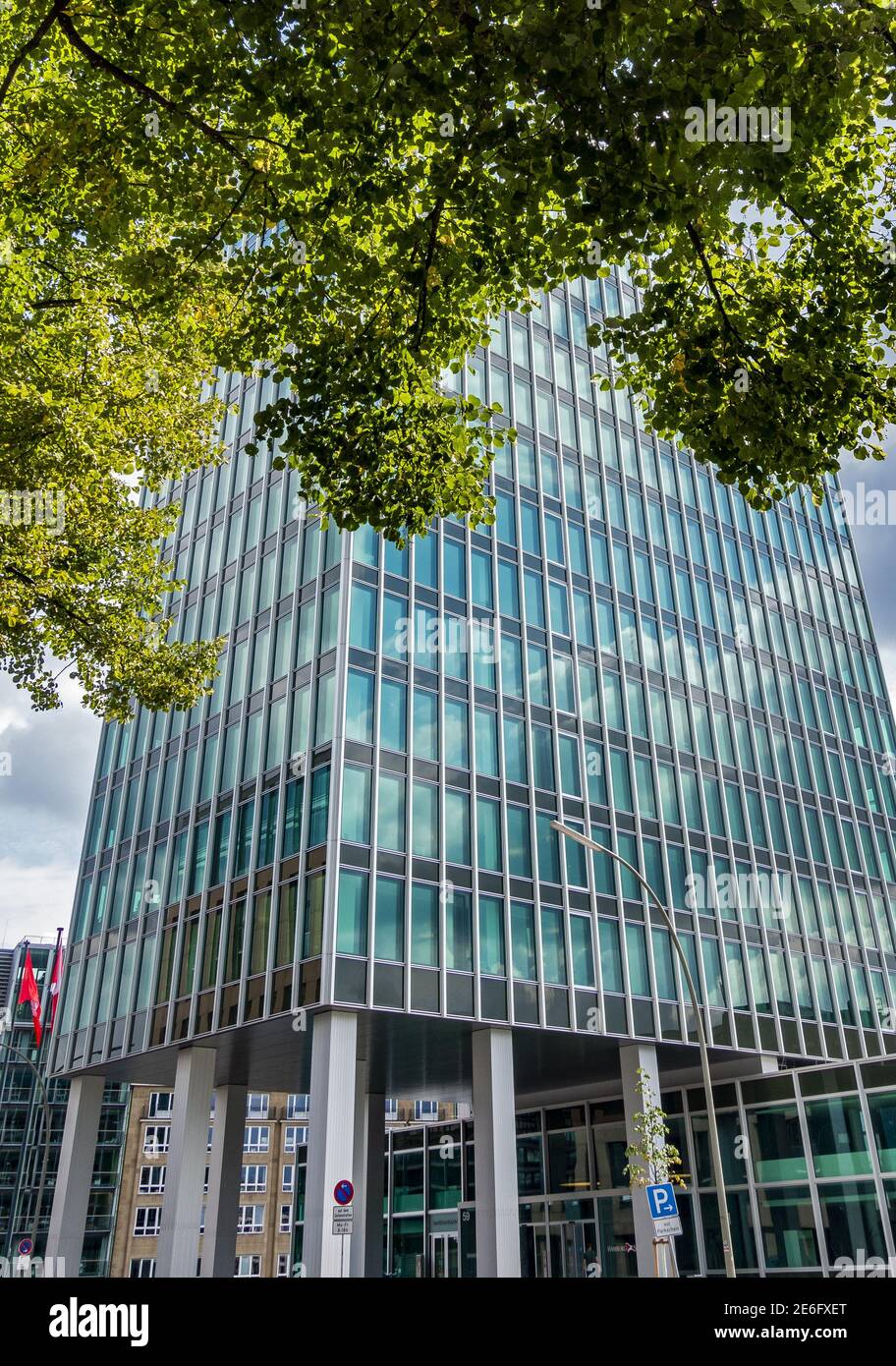 Modern office building and headquarters to the global container shipping company Hamburg Süd in Hamburg, Germany Stock Photo