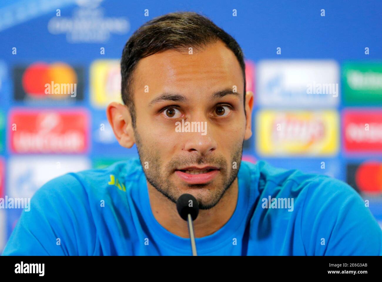Football Soccer Bayer Leverkusen News Conference Uefa Champions League Group Stage Moscow Russia 21 11 16 Bayer Leverkusen S Omer Toprak Attends A News Conference Reuters Maxim Zmeyev Stock Photo Alamy