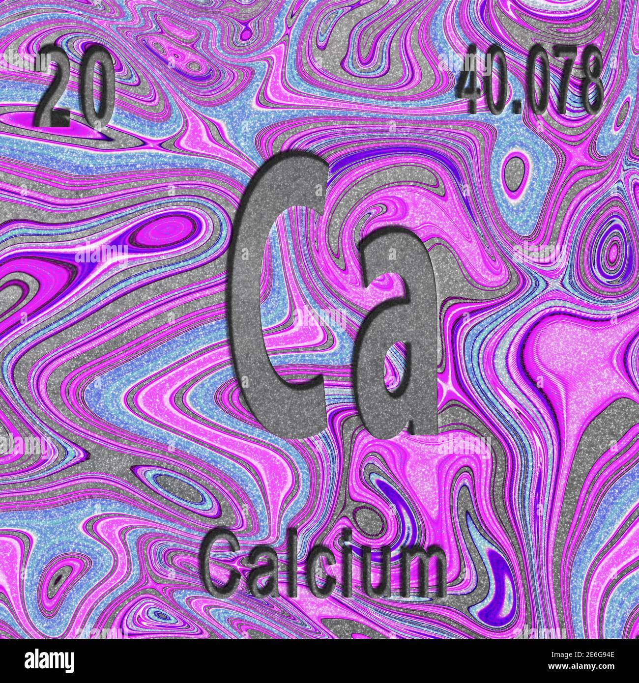 Calcium chemical element, Sign with atomic number and atomic weight