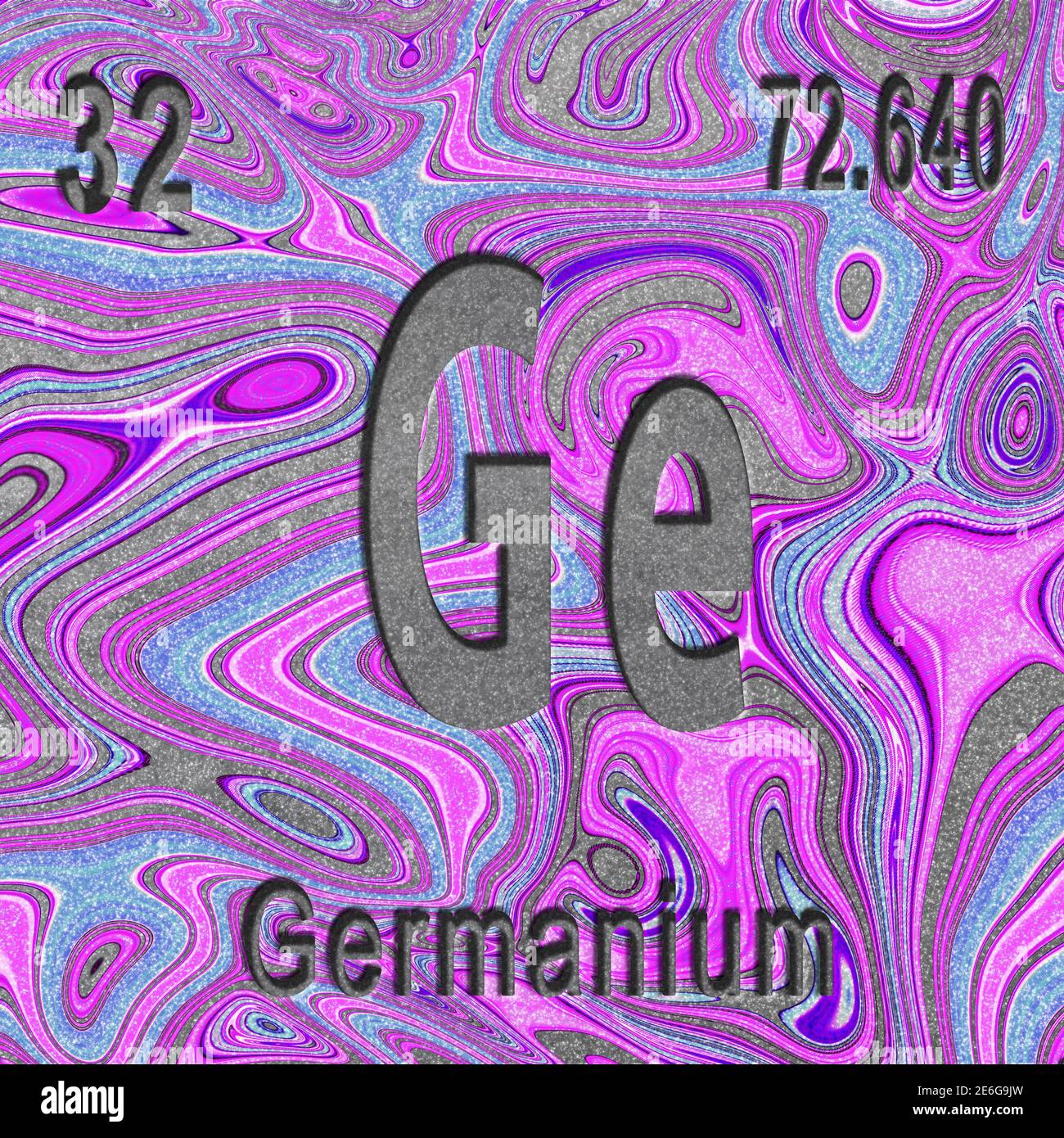 Germanium chemical element, Sign with atomic number and atomic weight