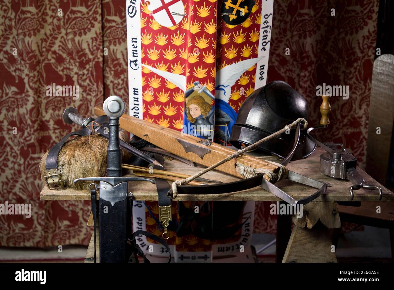 15th Century Crossbowman or Arbalestier's Kit Stock Photo