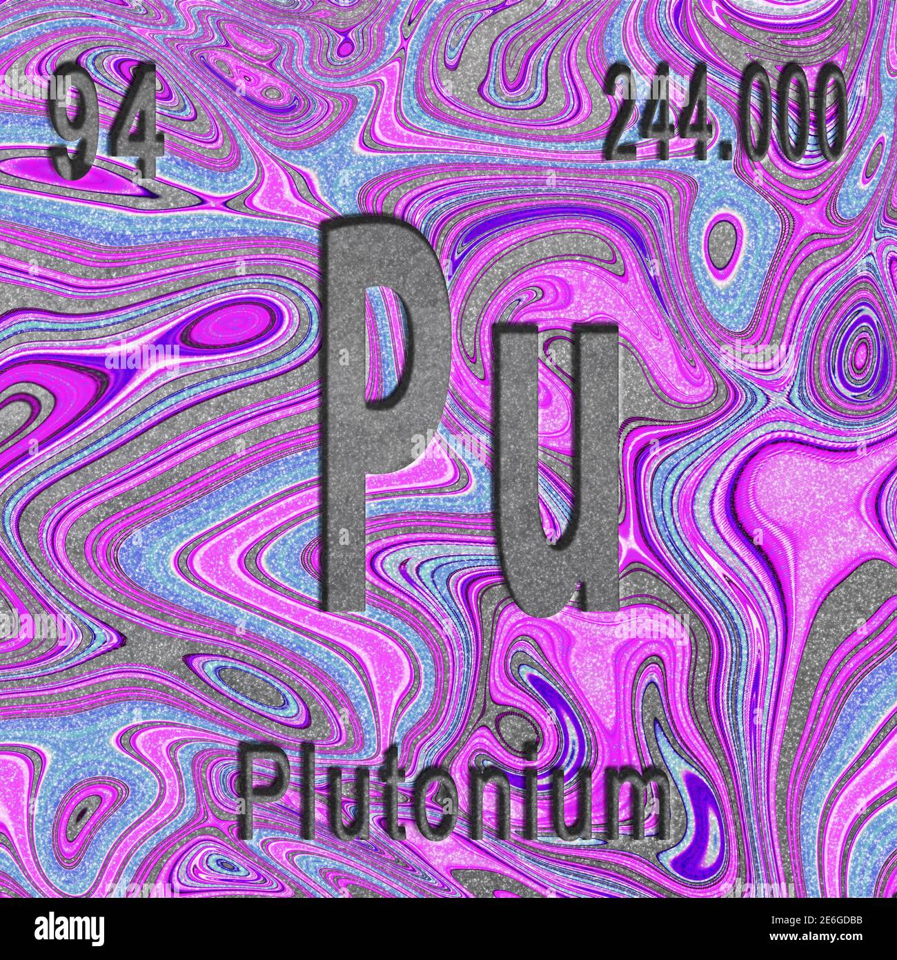 Plutonium chemical element, Sign with atomic number and atomic weight