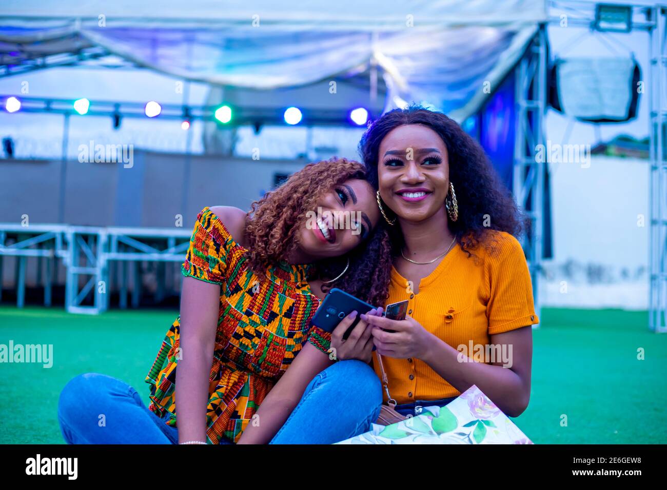 young beautiful black ladies holding some shopping bags Stock Photo - Alamy