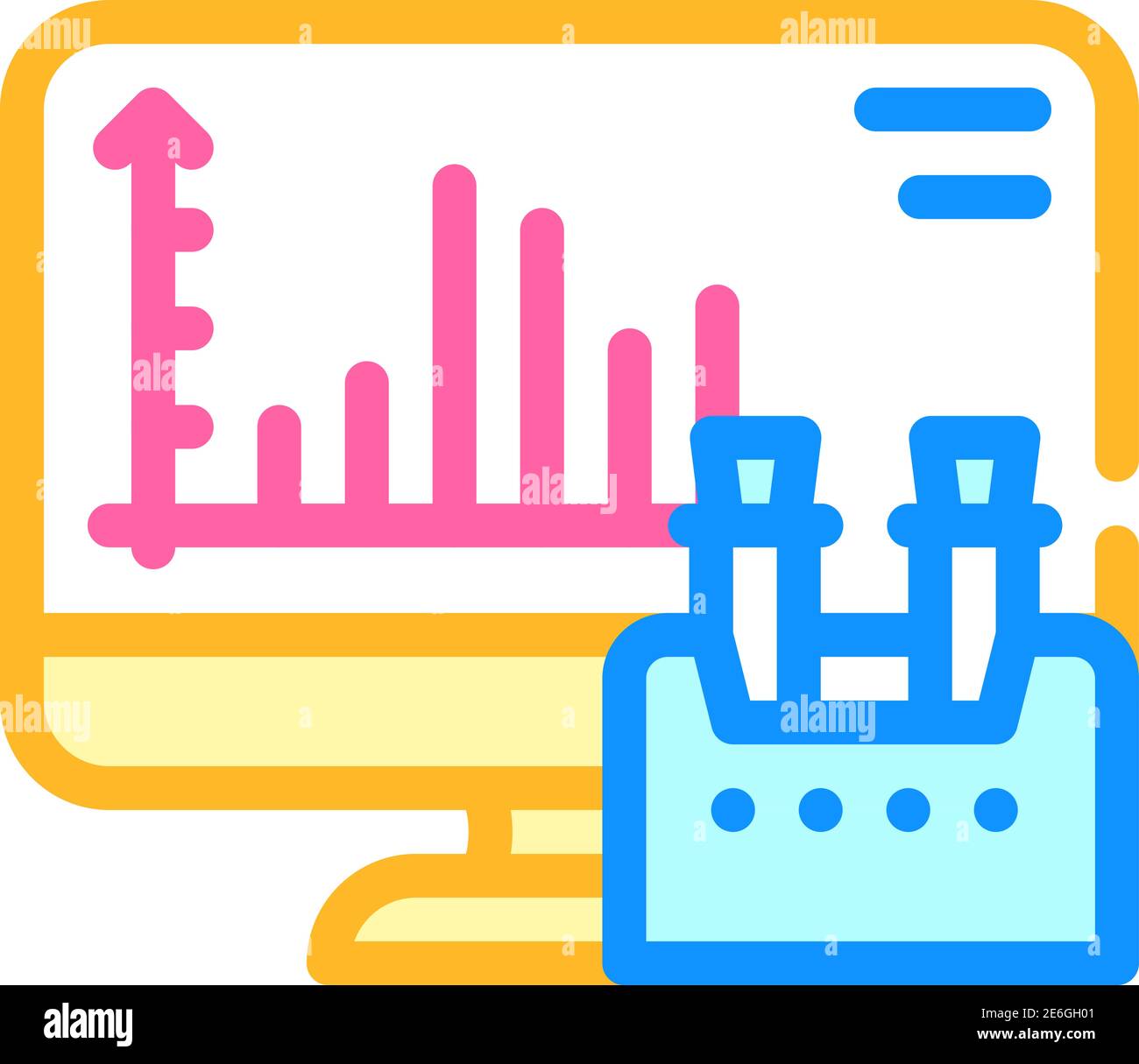computer analysis of vaccine color icon vector illustration Stock ...