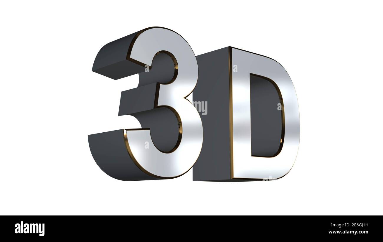 3D sign - graphic elements in metal design isolated on white background ...