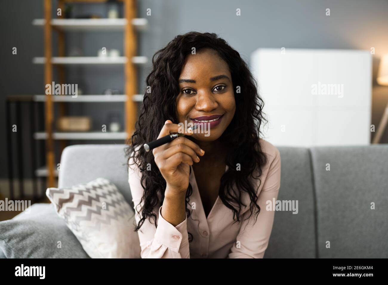 Smoking Electronic Cigarette. Quit Smoking Addiction Or Habit Stock