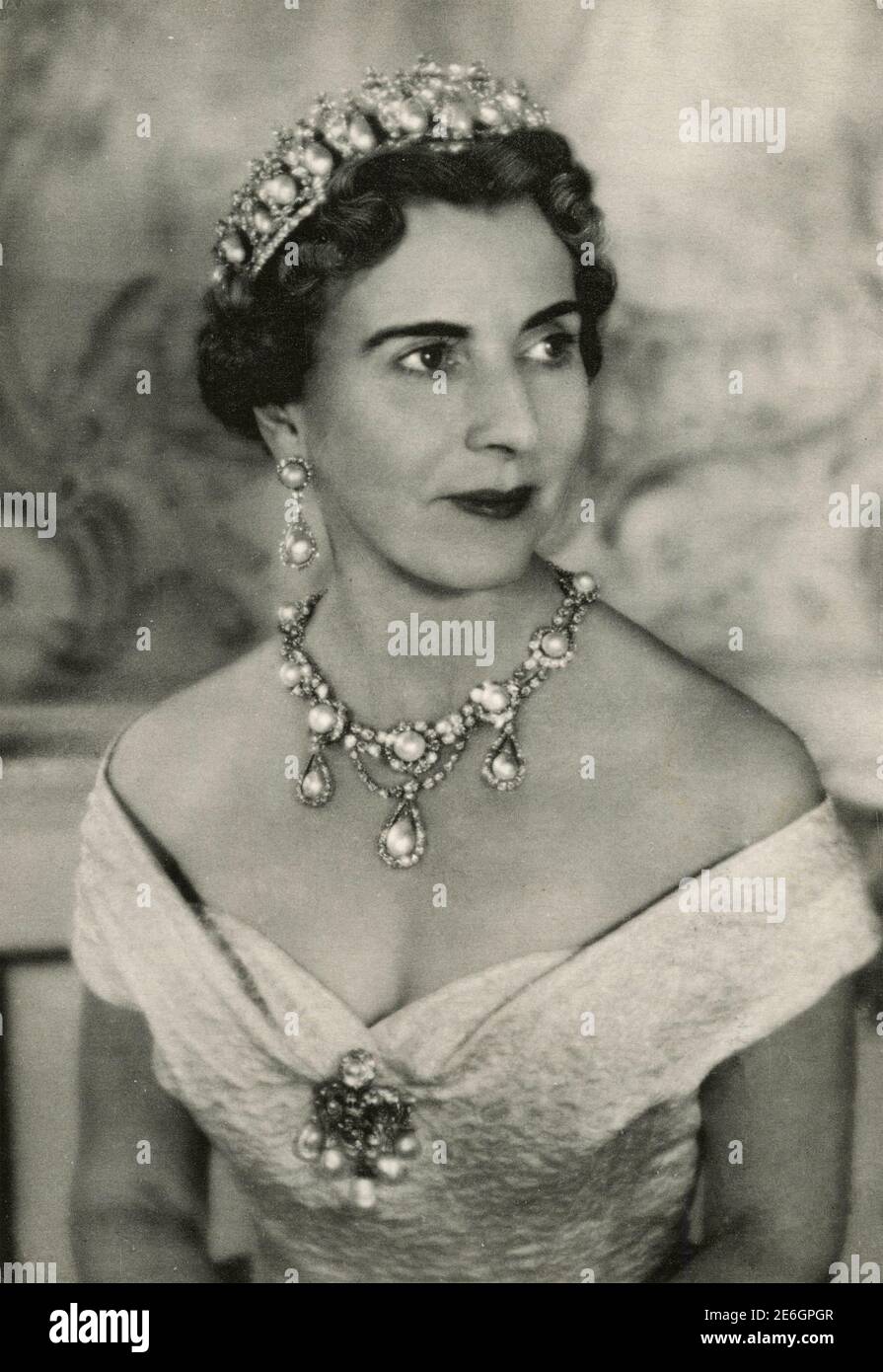 Portrait of Ingrid of Sweden, Queen of Denmark 1950s Stock Photo
