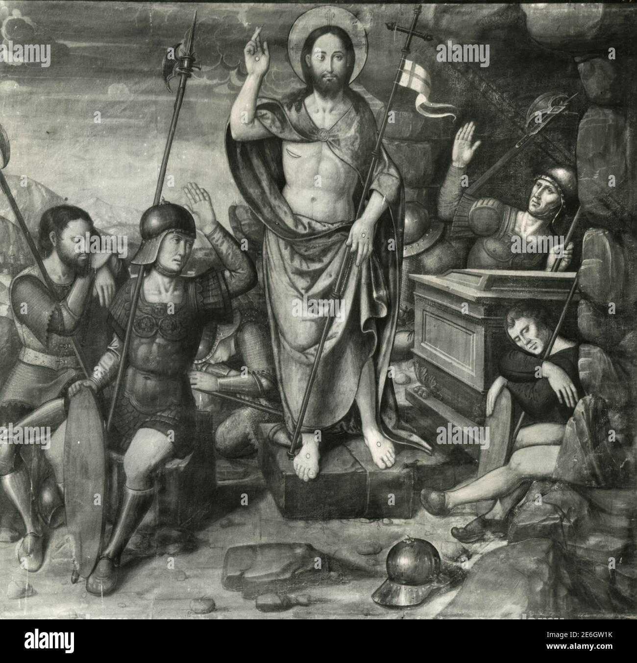 Resurrection, painting by Italian artist Paolo da San Leocadio ...