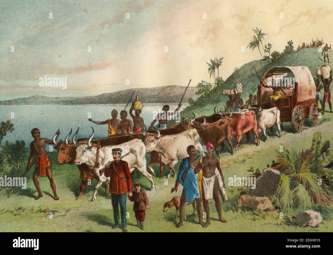 Dr. Livingstone arrival at Lake Ngami, print Stock Photo