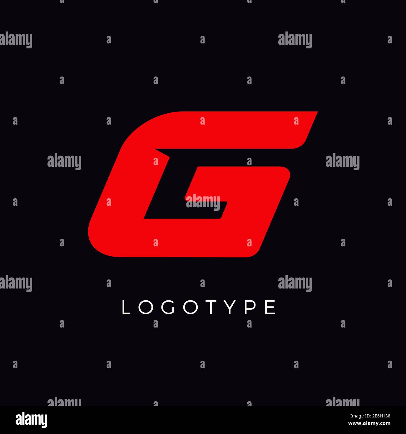 Speed letter G. Red race monogram logo. Italic bold racing style vector ...