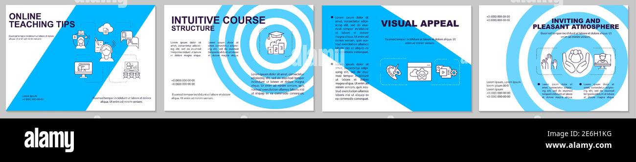 Online teaching tips brochure template Stock Vector