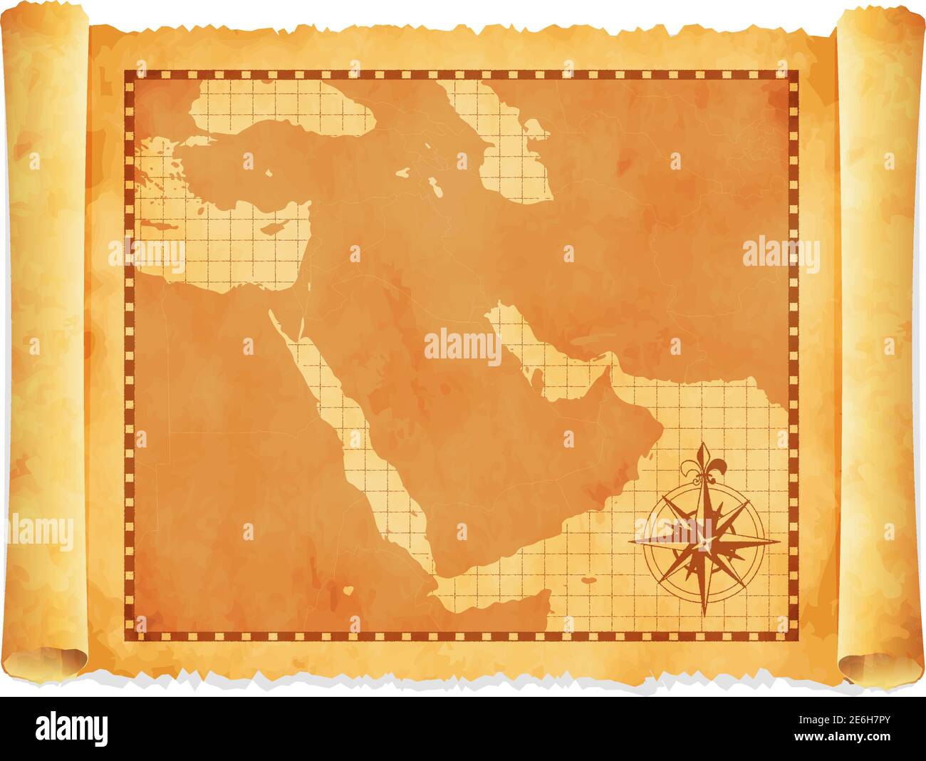 Old vintage middle east ( western asia ) map vector illustration Stock Vector