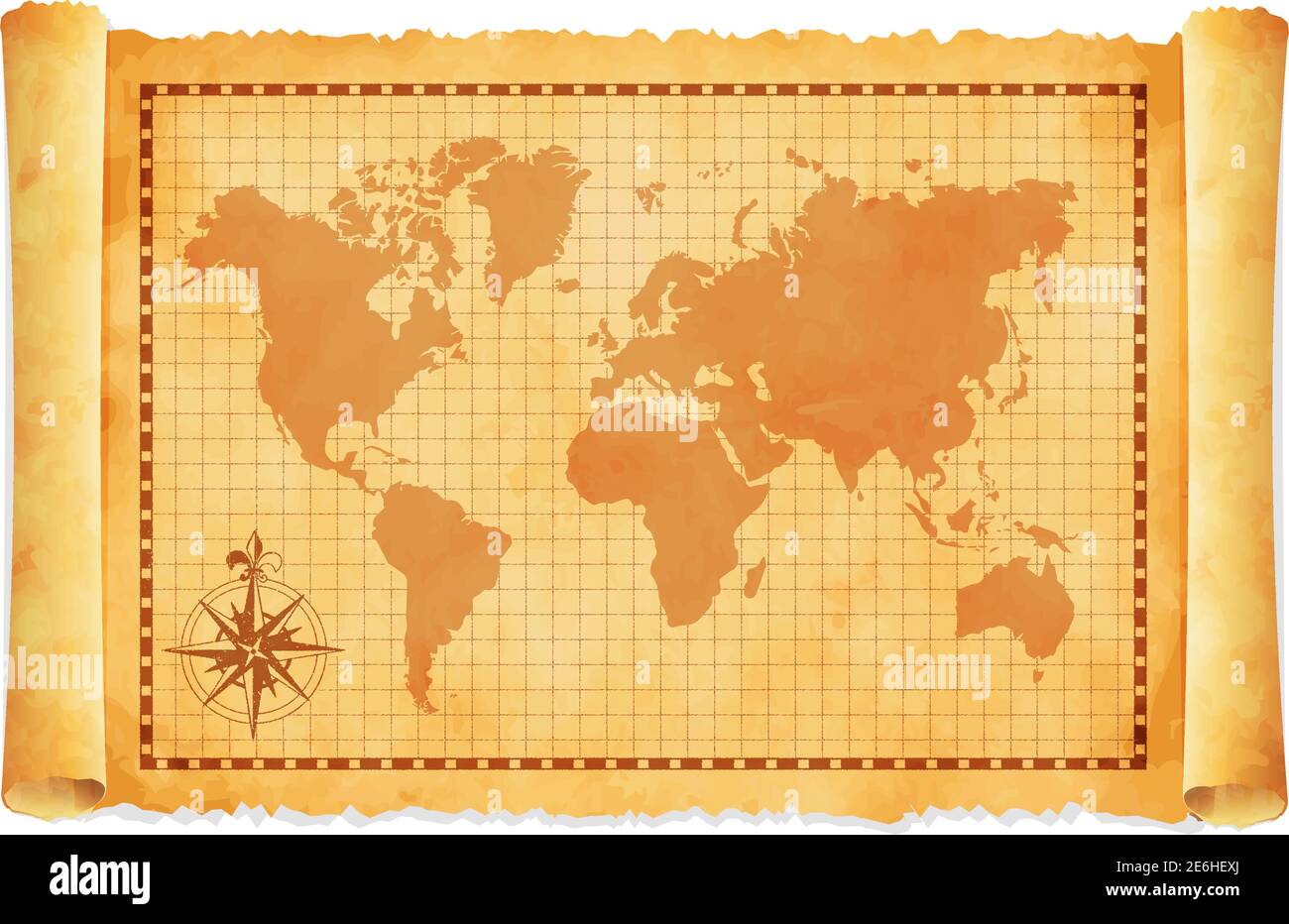Old vintage world map vector illustration Stock Vector Image & Art - Alamy