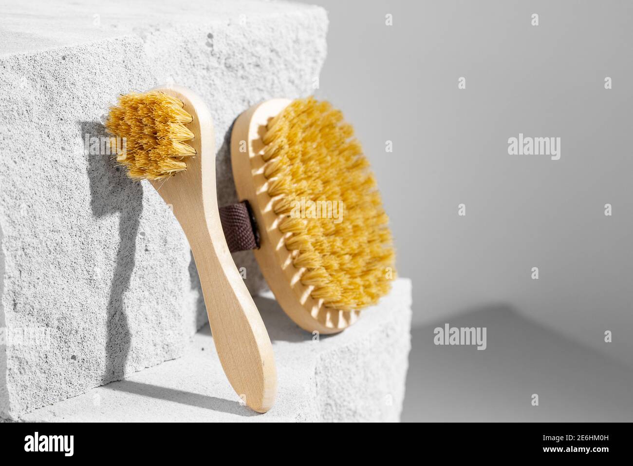 Skincare massage brush on gray concrete block Stock Photo Alamy