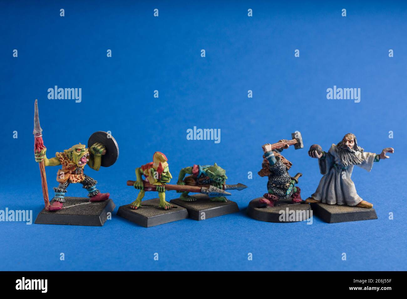 Dungeons and Dragons style hand painted lead figures produced by Citadel Miniatures and sold through Games Workshop in the 1980s. Stock Photo