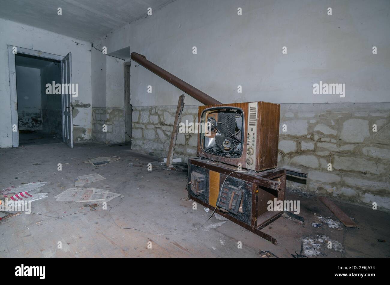 old television in the room Stock Photo - Alamy