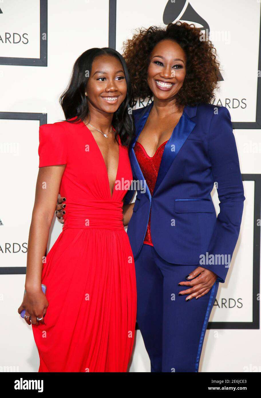 Gospel Singer Yolanda Adams And Her Daughter Taylor Ayanna Crawford Arrive At The 58th Grammy Awards In Los Angeles California February 15 2016 Reuters Danny Moloshok Stock Photo Alamy