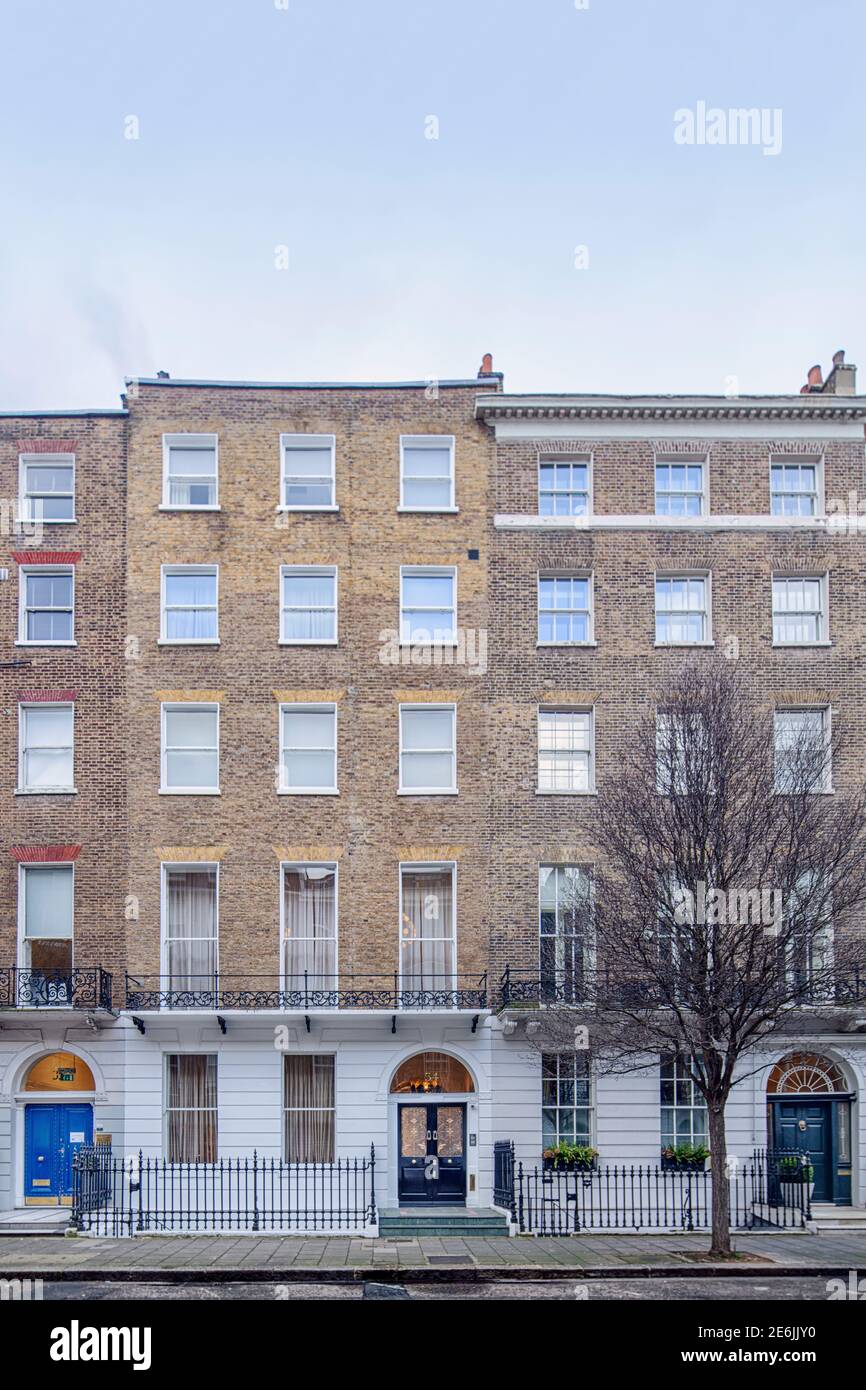 18th Century Georgian residential town houses on Devonshire Street, Marylebone, Central London, UK Stock Photo