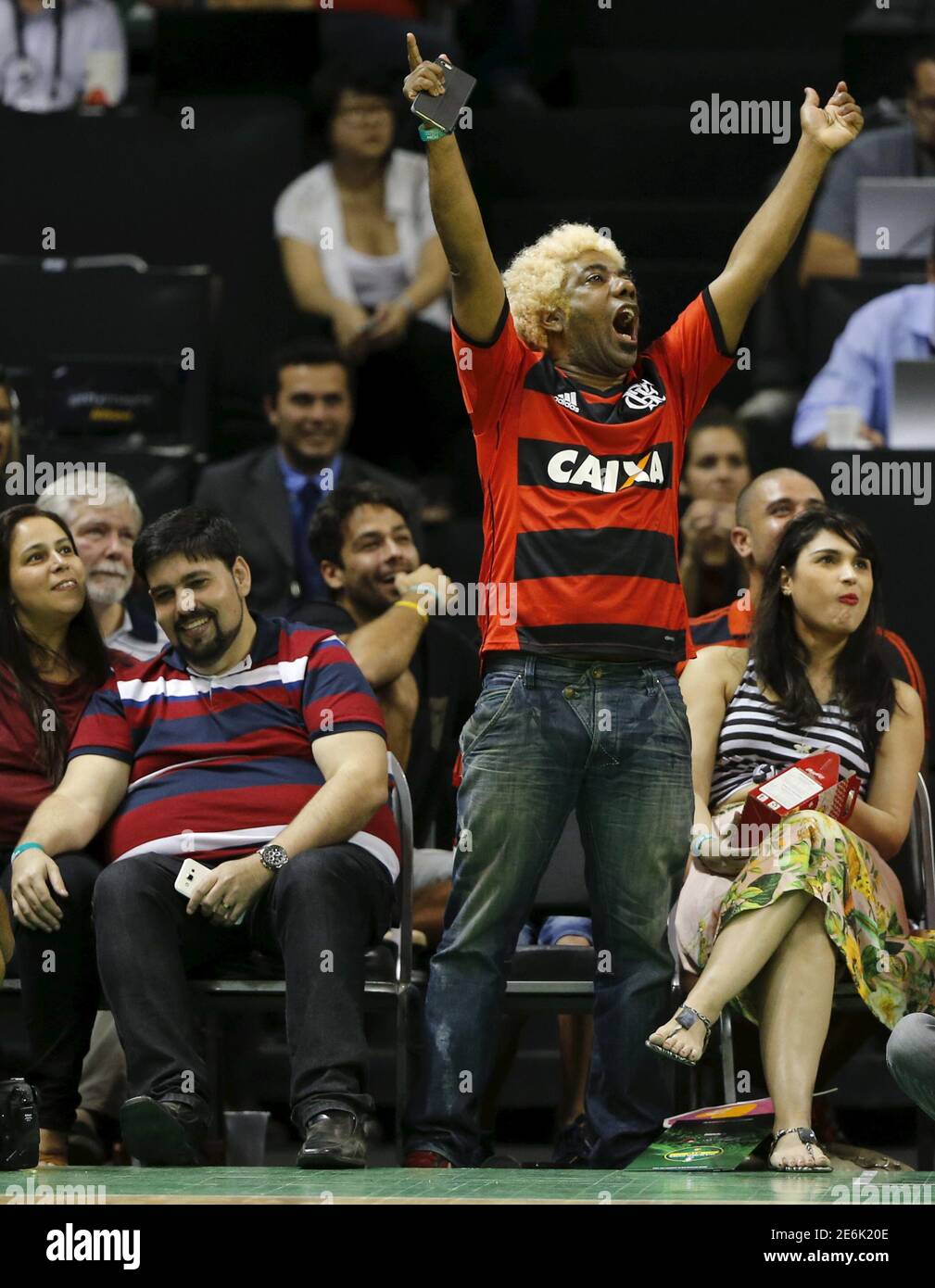 A fan of Brazil's Flamengo gestures during their NBA Global Games  basketball match against Orlando Magic in Rio de Janeiro, Brazil, October  17, 2015. REUTERS/Sergio Moraes Stock Photo - Alamy