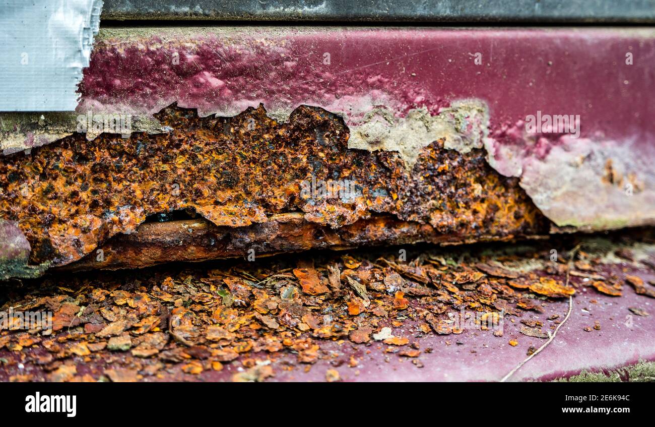 Rust on an old car Stock Photo