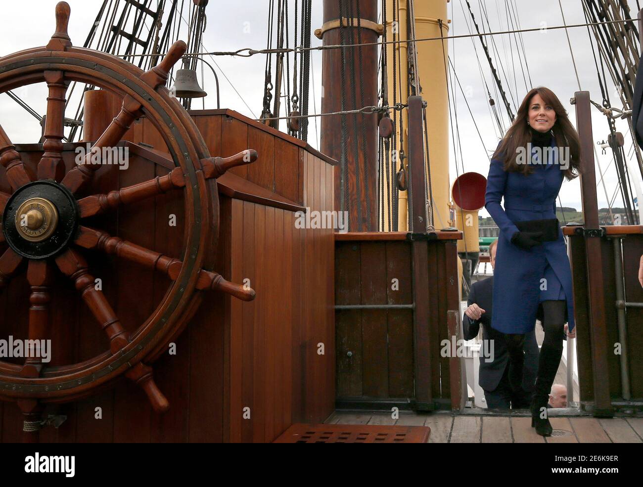 Britain's Prince William and his wife Catherine, Duchess of Cambridge tour the original Royal Research Ship Discovery during their visit to Dundee, Scotland, Britain October 23, 2015.  REUTERS/Danny Lawson/Pool Stock Photo