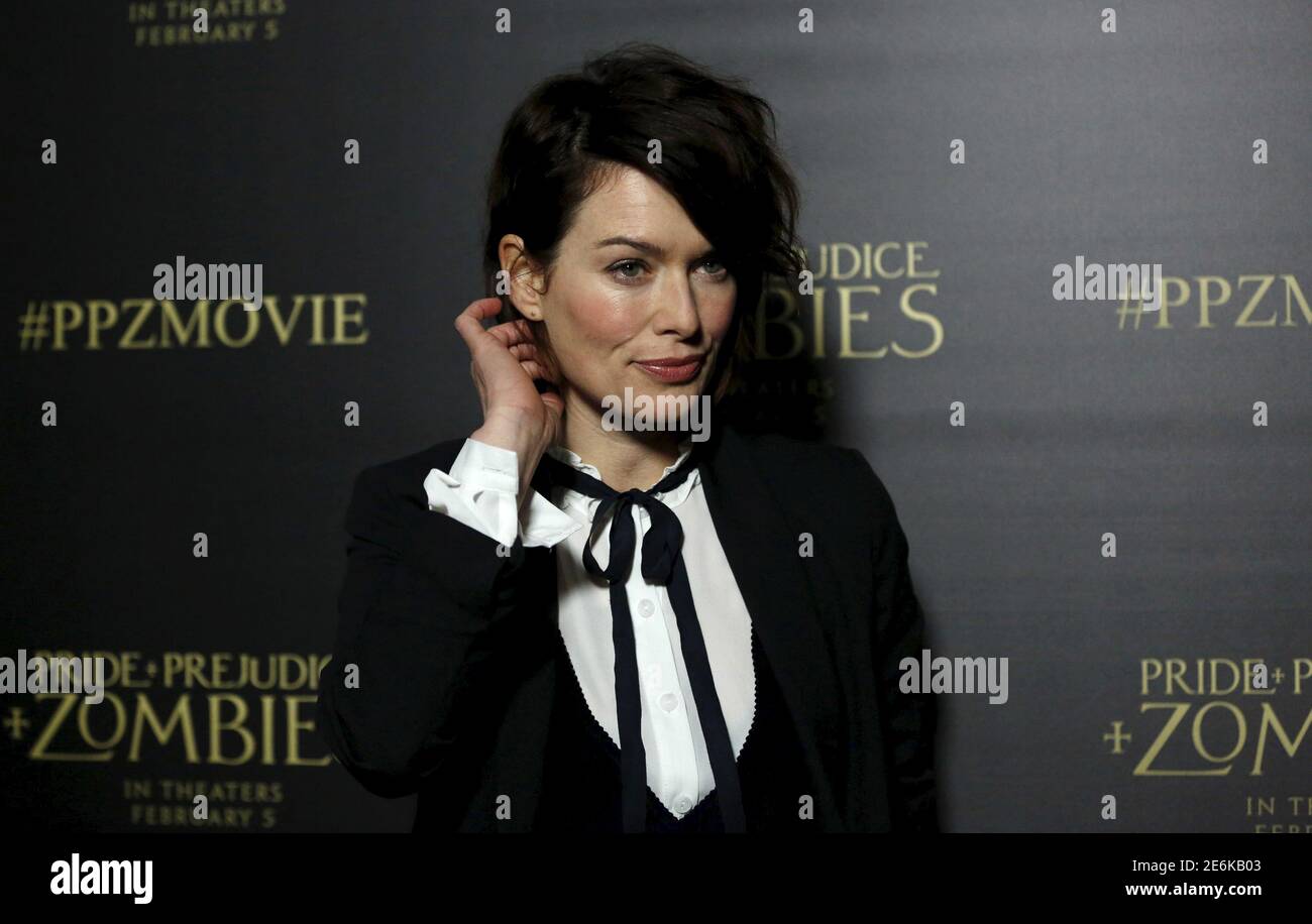 Cast member Lena Headey poses at the premiere of "Pride and Prejudice and  Zombies" in Los Angeles, California January 21, 2016. The movie opens in  the U.S. on February 5. REUTERS/Mario Anzuoni