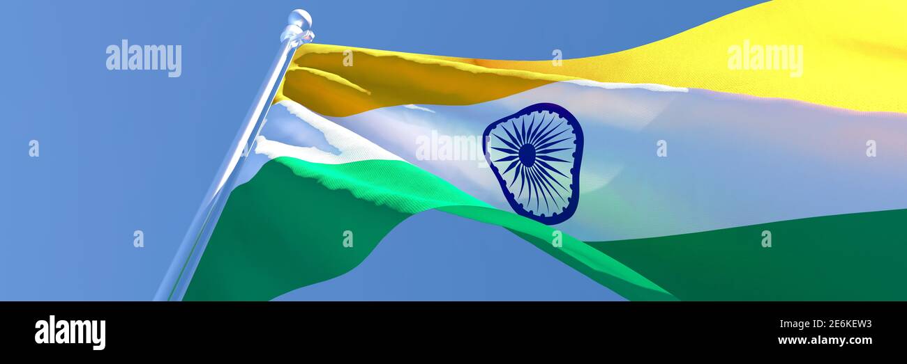 Realistic indian flag waving in hi-res stock photography and images - Alamy