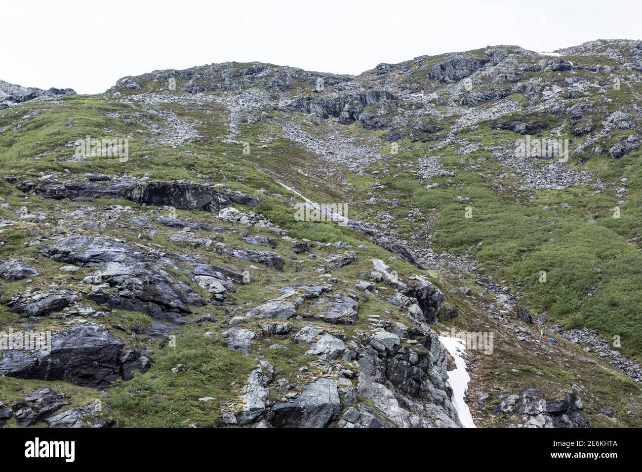 Rocky terrain at Trollstigen mountain pass in Norway Stock Photo