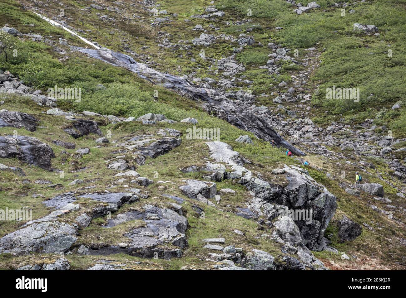 Rocky terrain at Trollstigen mountain pass in Norway Stock Photo