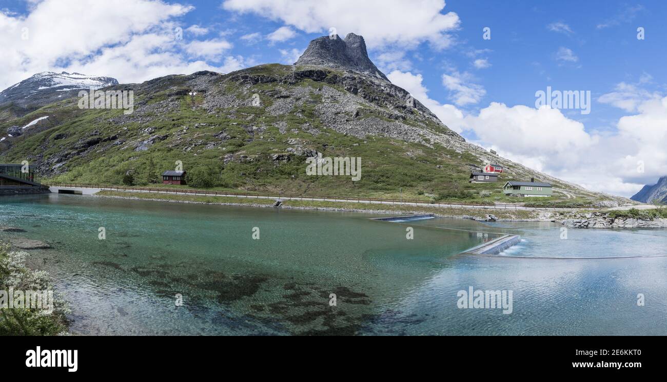 Water basin at Trollstigen Visitor Center in Norway Stock Photo