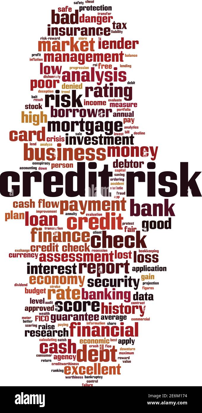 Credit risk word cloud concept. Collage made of words about credit risk