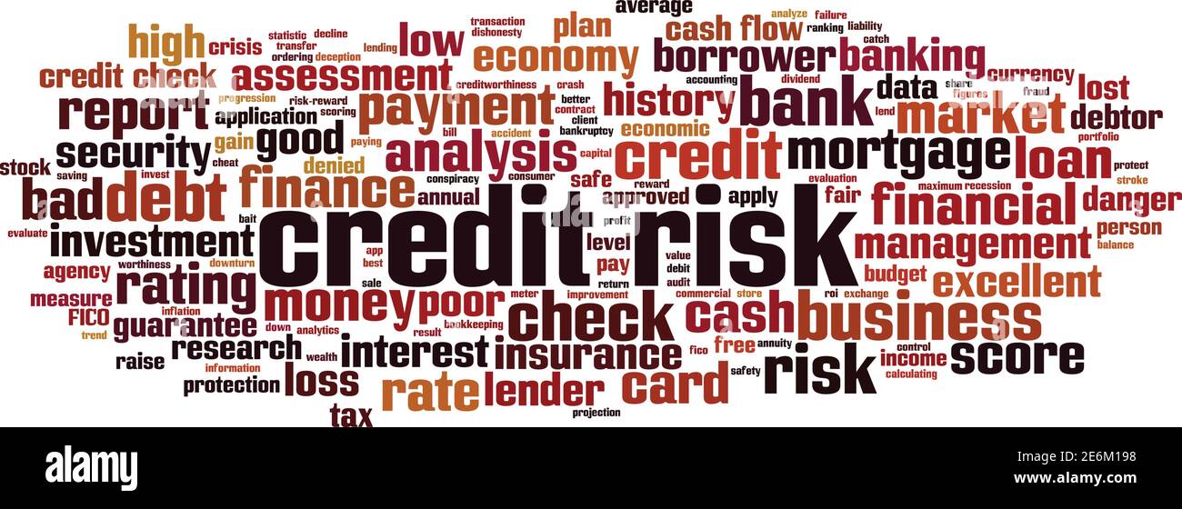 Credit risk word cloud concept. Collage made of words about credit risk