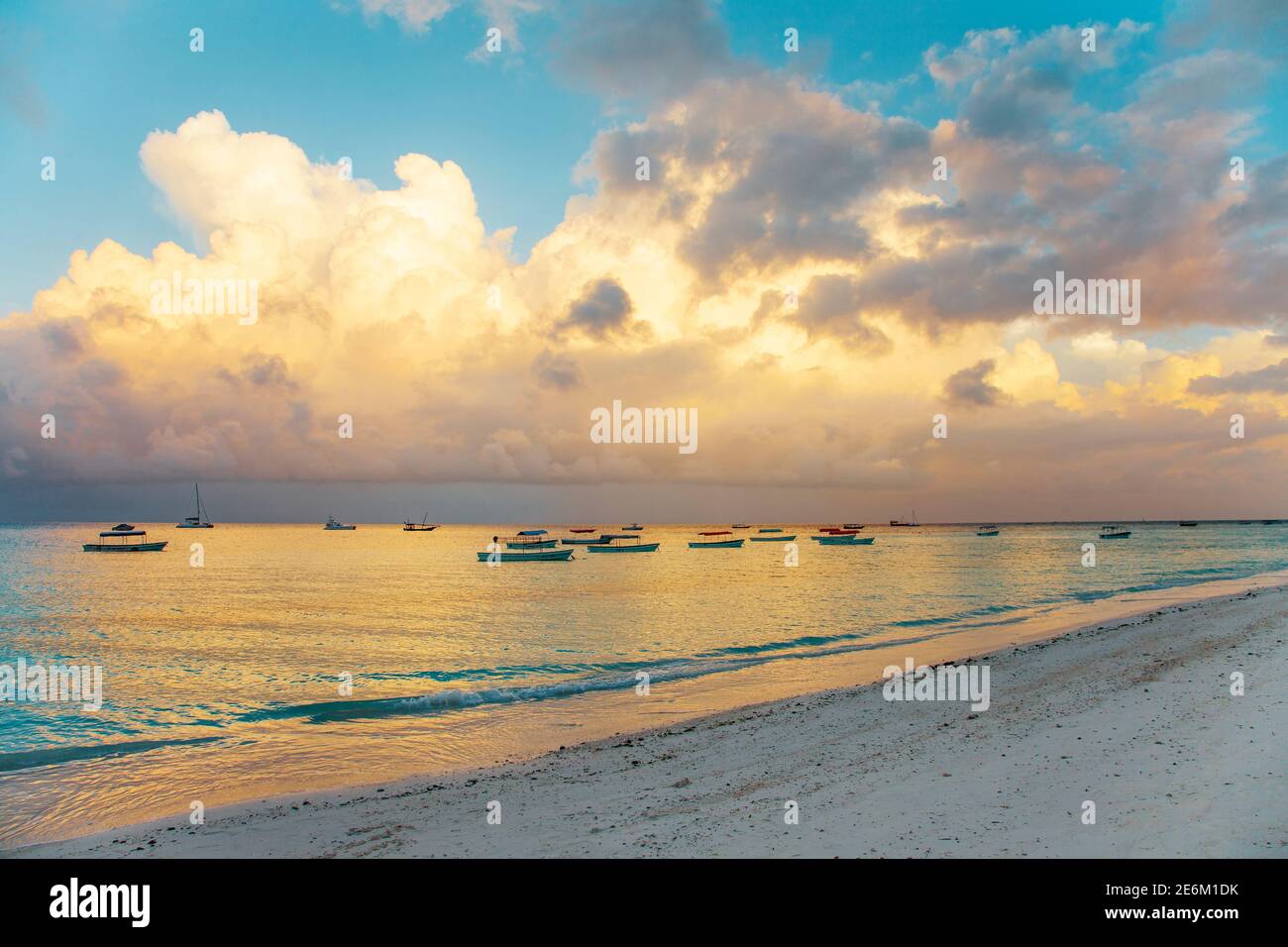 Zanzibar Nungwi beach blue water view Stock Photo Alamy