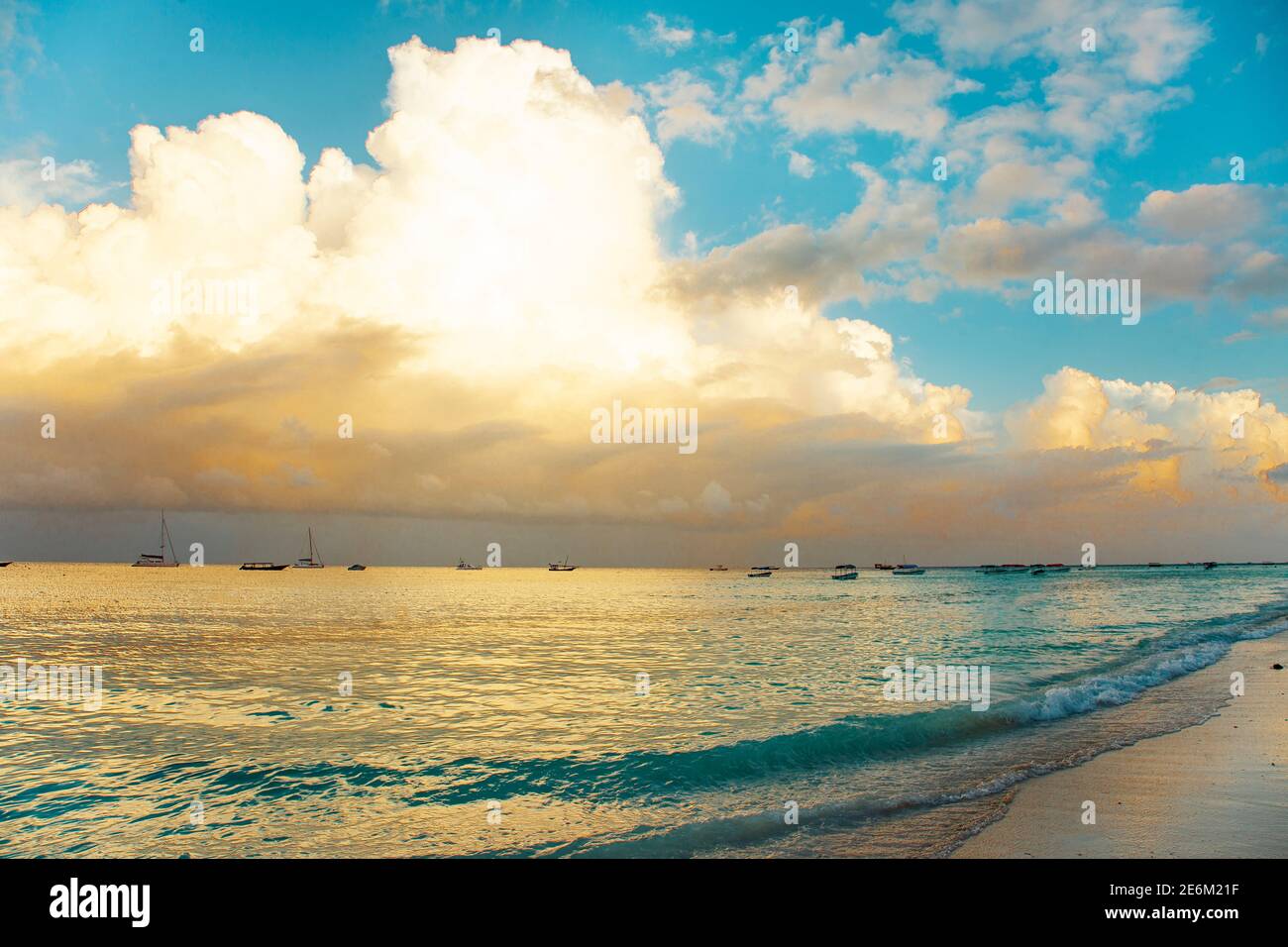 Zanzibar Nungwi beach blue water view Stock Photo Alamy