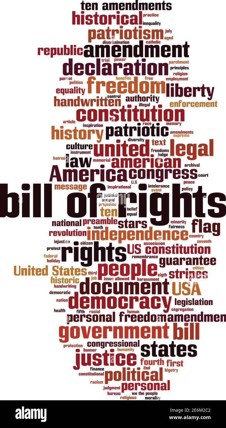 Bill of rights word cloud concept. Collage made of words about bill of rights. Vector illustration Stock Vector