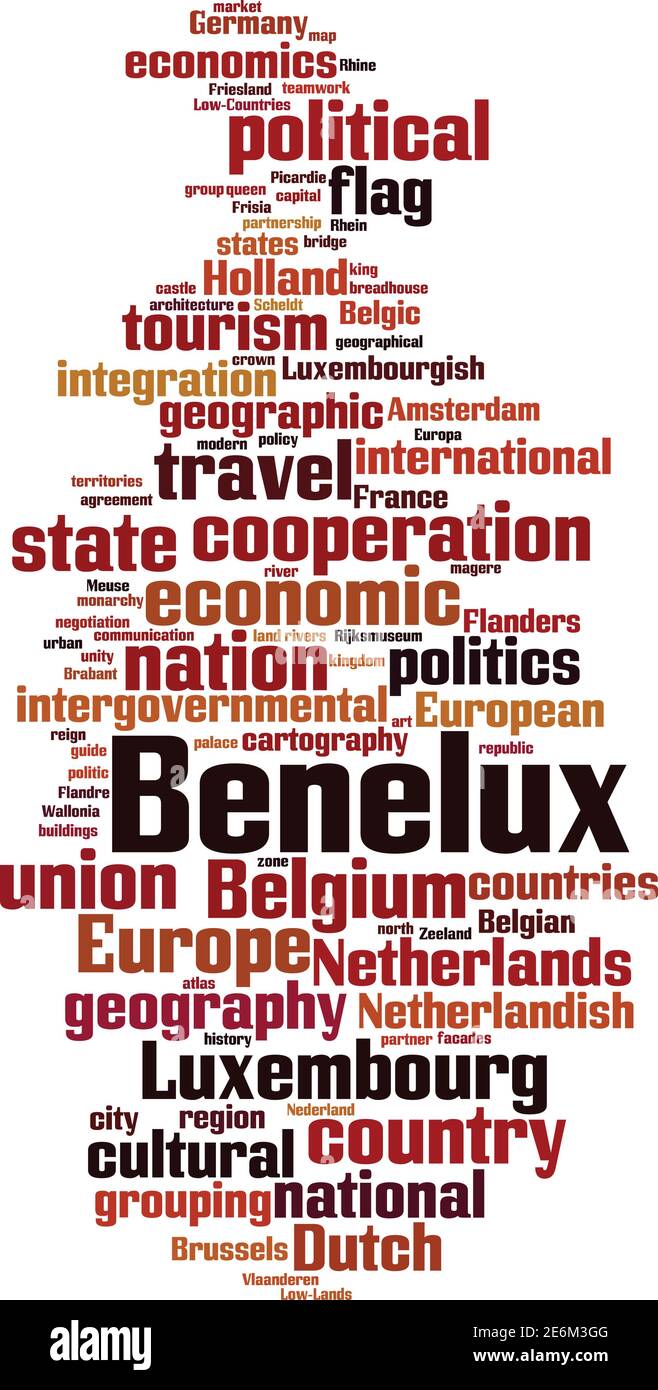 Benelux word cloud concept. Collage made of words about Benelux. Vector illustration Stock Vector